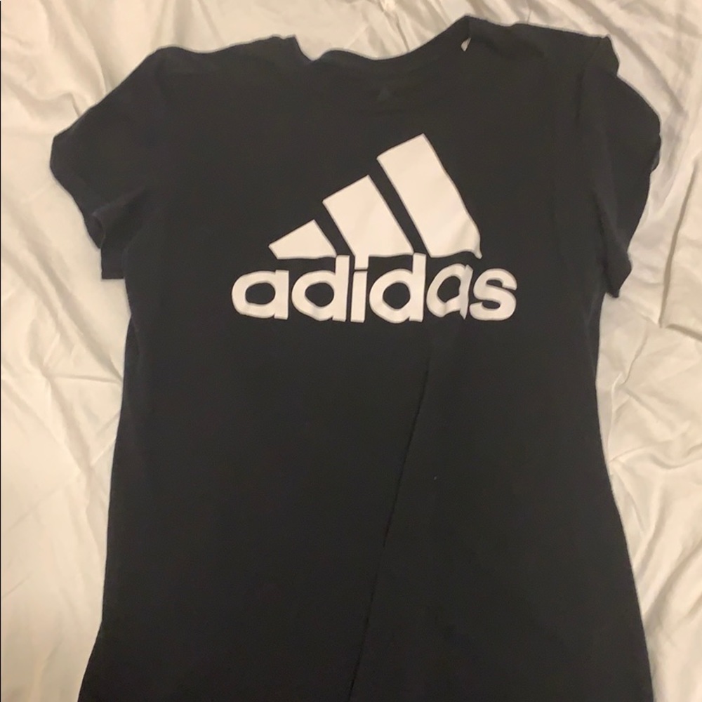 Black Adidas shirt.